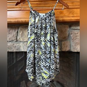 Black and Lime green patterned tank top